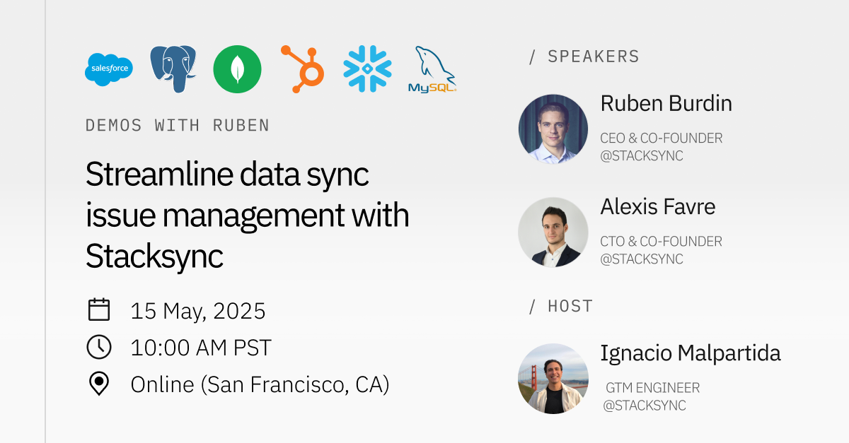 Streamline data sync issue management with Stacksync - speakers and host